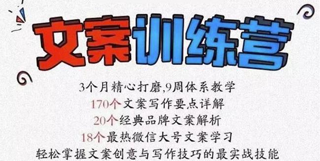 龙小天《文案训练营》全面系统解决文案写作难题！-万众网