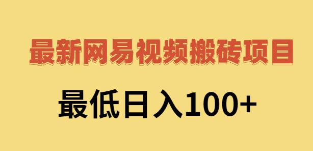 2022网易视频搬砖赚钱，日收益120（视频教程+文档）-万众网