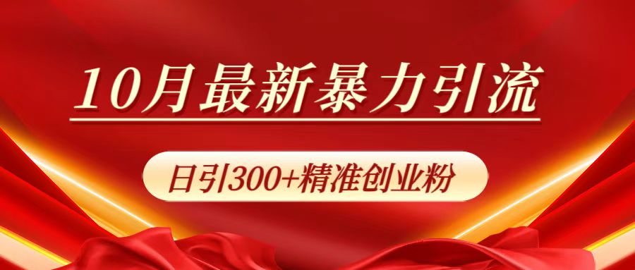 10月最新暴力引流，日引300+精准创业粉-万众网