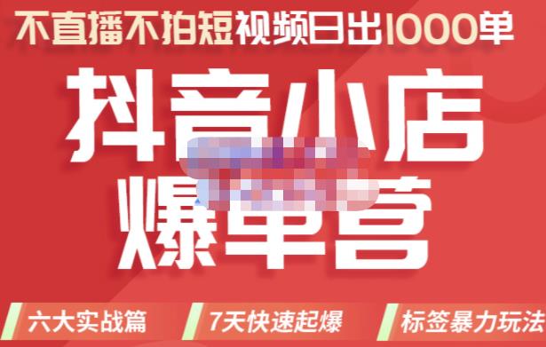 2022年抖音小店爆单营，不直播、不拍短视频、日出1000单，暴力玩法-万众网