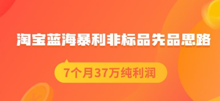 盗坤淘宝蓝海暴利非标品先品思路，7个月37万纯利润，压箱干货分享！【付费文章】-万众网