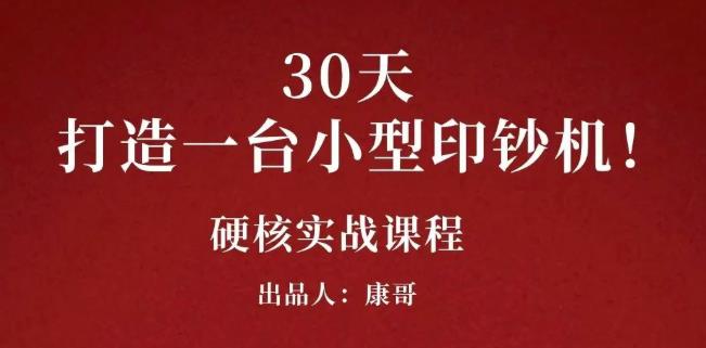 康哥30天打造一台小型印钞机：躺赚30万的项目完整复盘（视频教程）-万众网