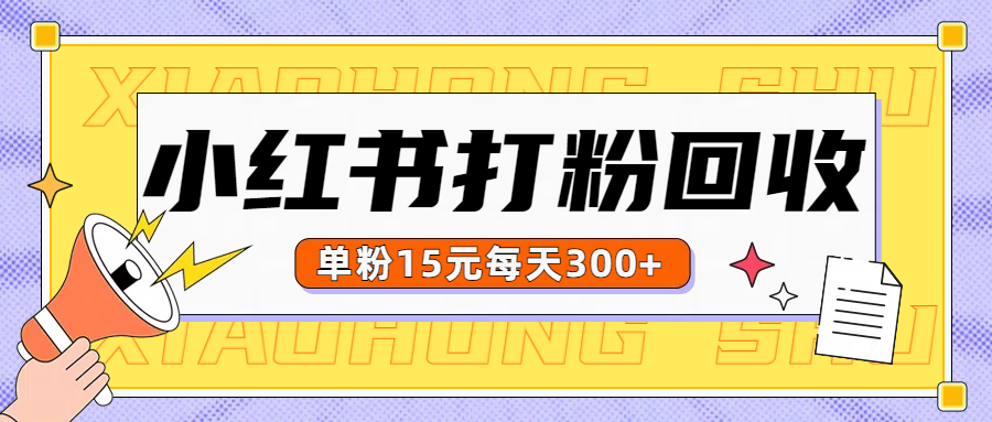 小红书打粉，单粉15元回收每天300+-万众网