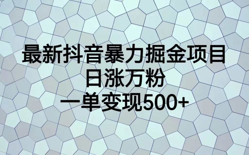 最火热的抖音暴力掘金项目，日涨万粉，多种变现方式，一单变现可达500+-万众网