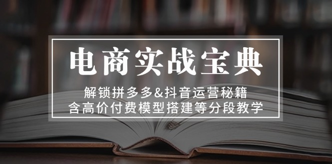 电商实战宝典 解锁拼多多&抖音运营秘籍 含高价付费模型搭建等分段教学-万众网