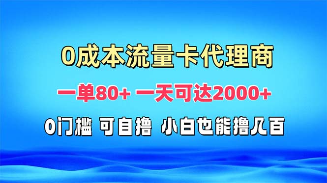 免费流量卡代理一单80+ 一天可达2000+-万众网