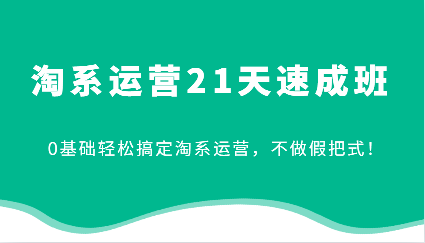 淘系运营21天速成班，0基础轻松搞定淘系运营，不做假把式！-万众网