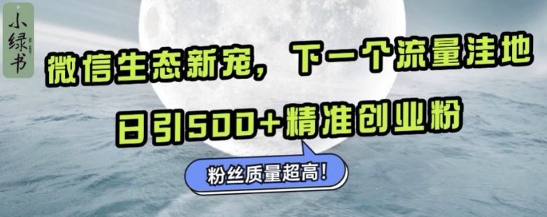 微信生态新宠小绿书：下一个流量洼地，日引500+精准创业粉，粉丝质量超高-万众网