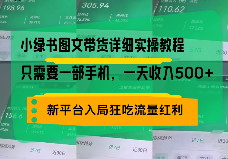 小绿书图文带货详细实操教程，只需要一部手机，一天收入500+，轻松变现-万众网