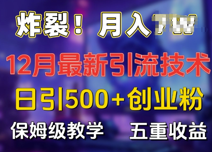 炸裂!揭秘12月最新日引流500+精准创业粉，多重收益保姆级教学-万众网