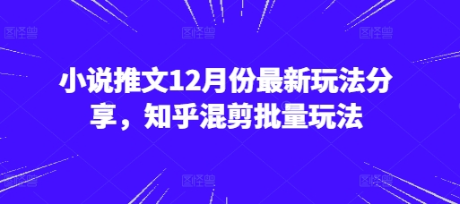 小说推文12月份最新玩法分享，知乎混剪批量玩法-万众网